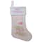 Baby's 1st Christmas Embroidered Teddy Bear Stocking - 19" - Pink and White
